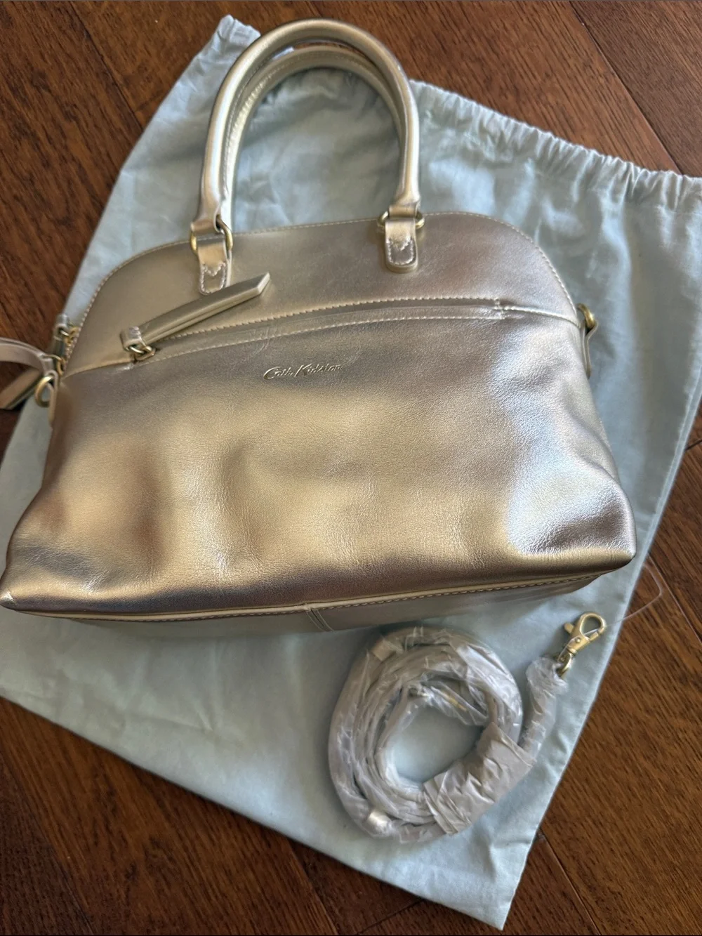 Cath Kidston Metallic Gold Dome-Top Satchel
